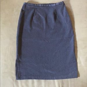 Express charcoal pencil skirt with side slits